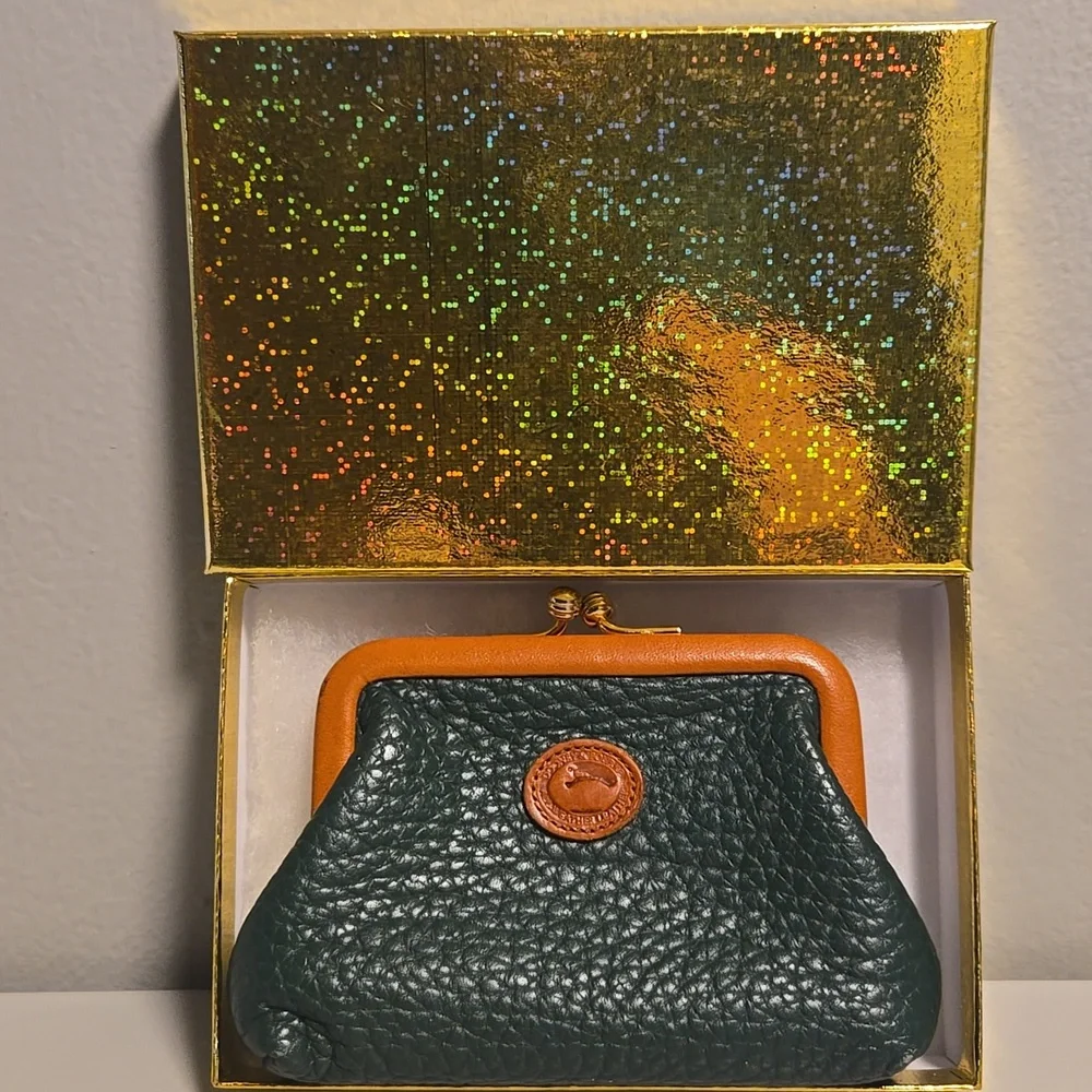 Dooney & Bourke Green and Tan Leather Wallet - Picture 2 of 12